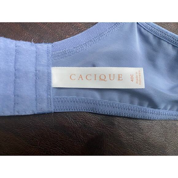 Cacique Bra Balconette Women's 40C Underwire Wide Straps Lilac Lace Sexy T-shirt - Picture 7 of 10